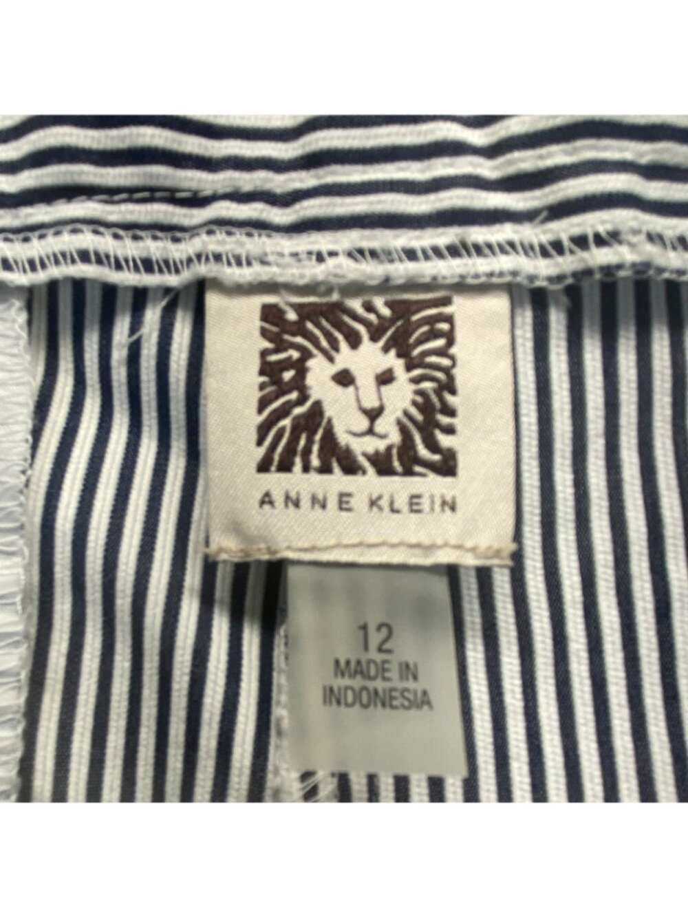 Anne Klein Black & White Stripe Ankle Pockets Pants ,Pockets,Zipper Size 12 - Picture 3 of 13